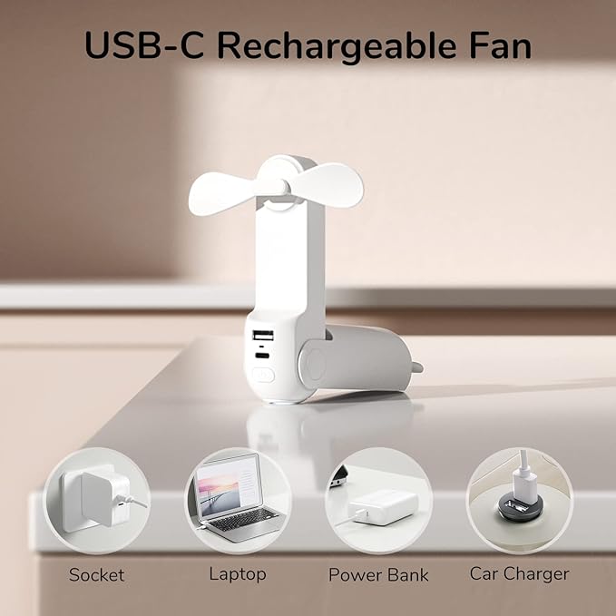 Handheld Mini Fan - USB Rechargeable