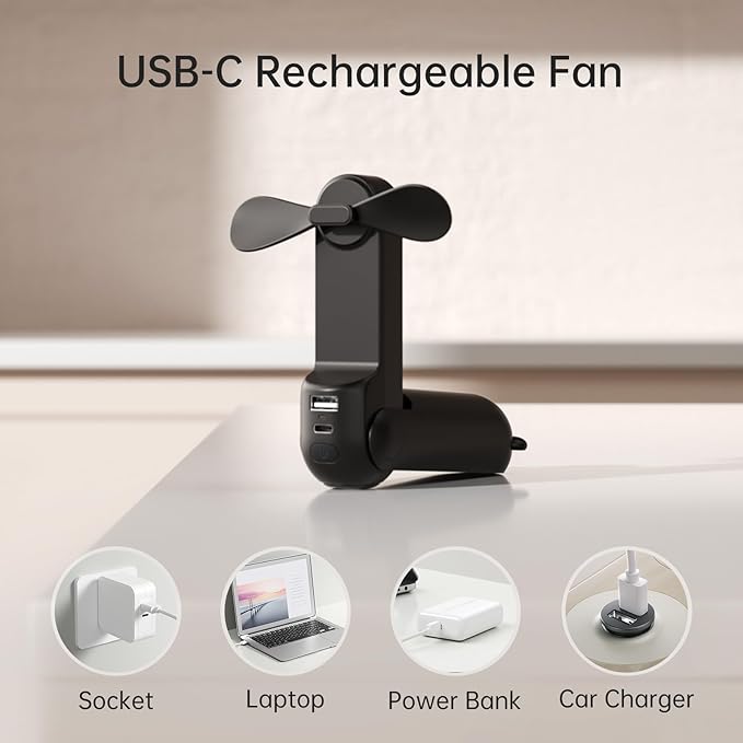 Handheld Mini Fan - USB Rechargeable